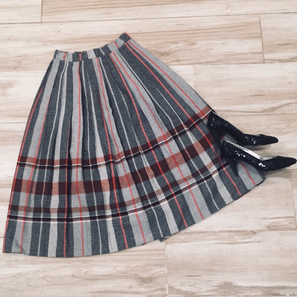 ✨ Vintage Jay Jacobs Wool Plaid Circle Skirt ✨